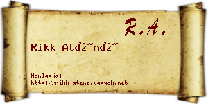 Rikk Aténé névjegykártya